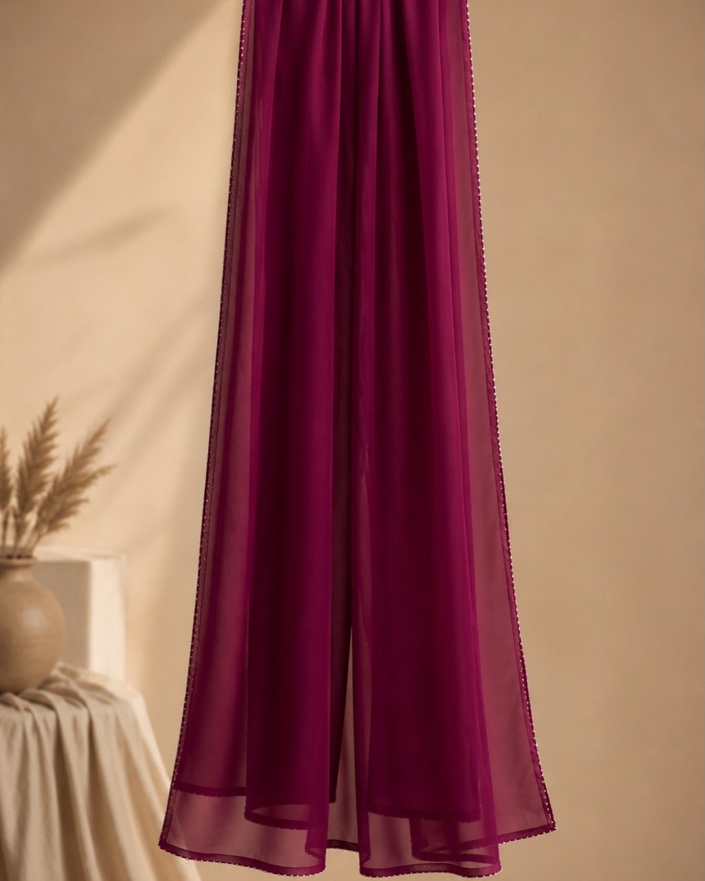 Deep Magenta Formal Suit with Matching Dupatta - Image 5
