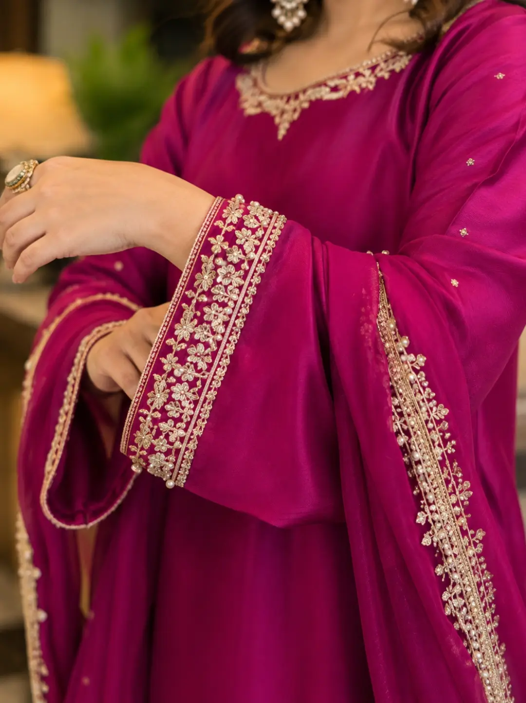 Magenta Embroidered Suit - Image 3